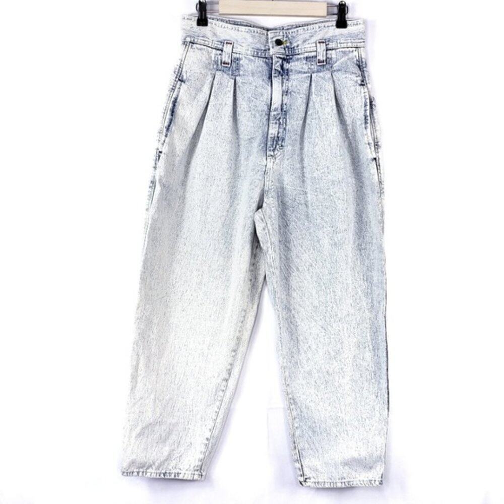 Vintage 80's/90's Lee Acid Wash High Rise Slouch Relaxed Jean Pants - Picture 5 of 11